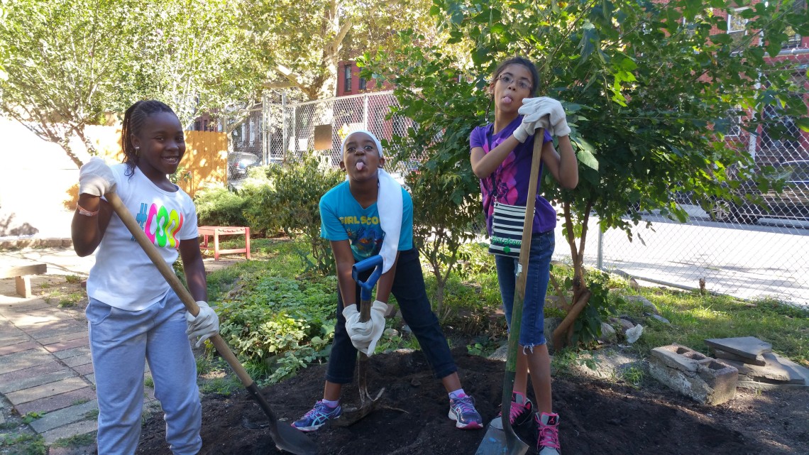 RoboRebels Team attend & participate in Fall Gardening Workshop @ First Quincy St Community Garden, Bklyn