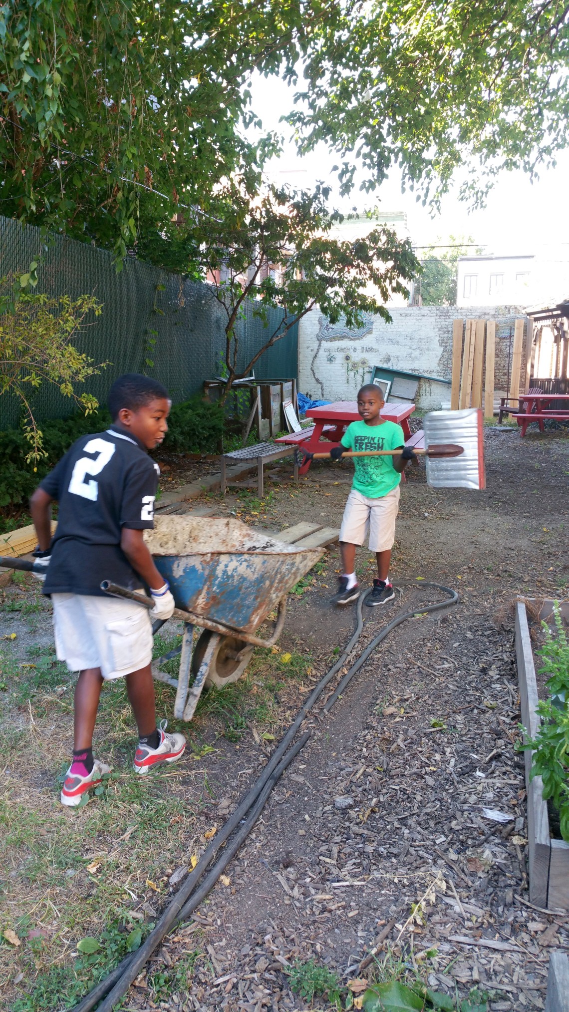 RoboRebels Team attend & participate in Fall Gardening Workshop @ First Quincy St Community Garden, Bklyn